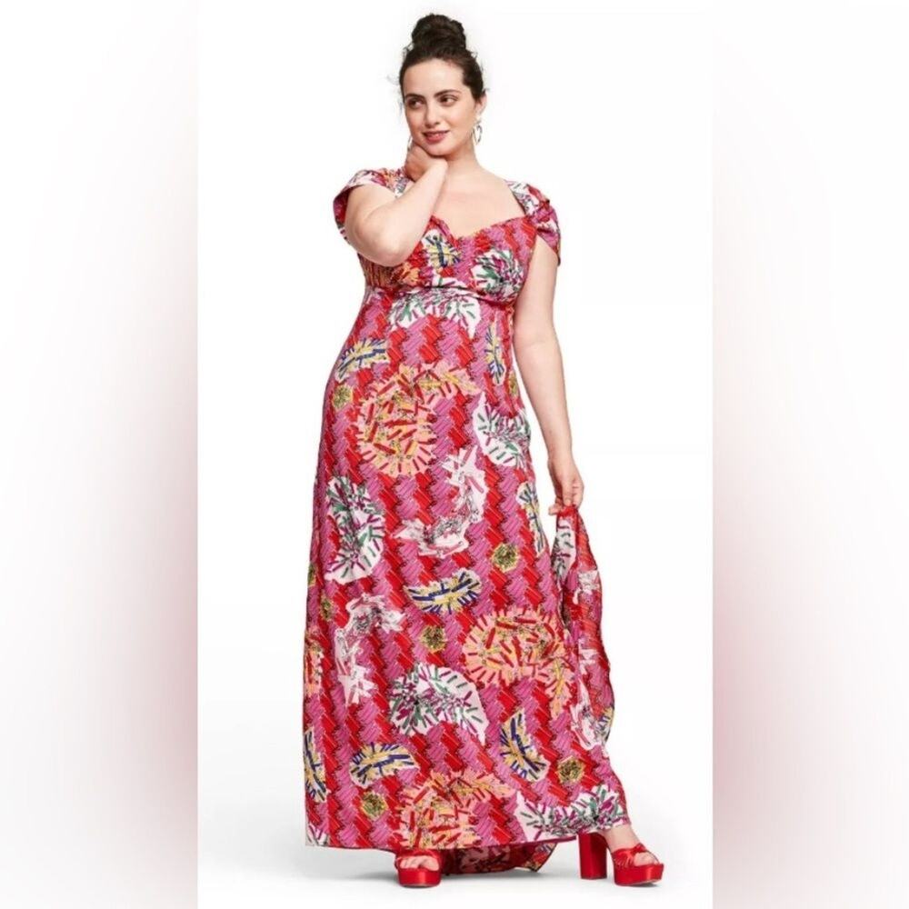 Zac Posen for Target Maxi Dress pink Fantastic Safety Pin Pattern Size 22W